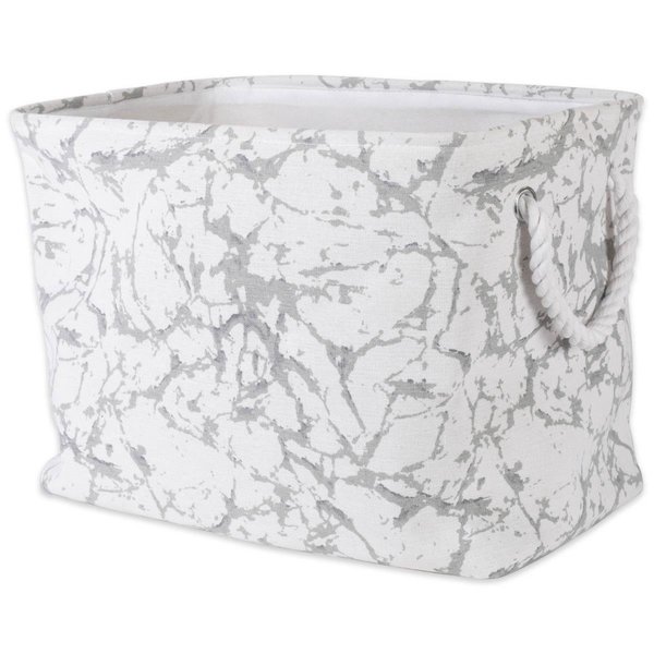 Design Imports Rectangle Polyester Bin, Marble White16 in x 10 in x 12 in CAMZ10449